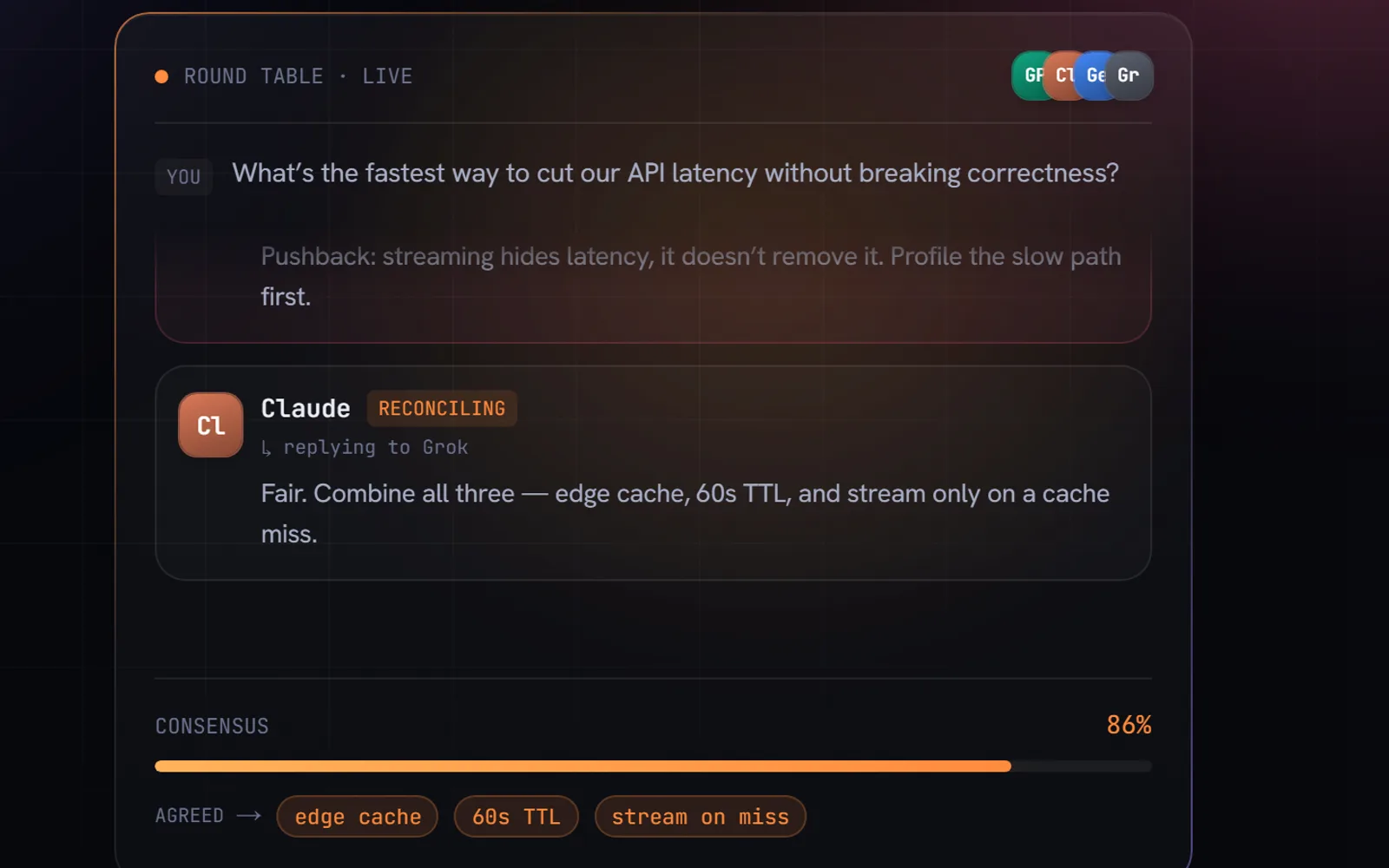 AI Colosseum product interface